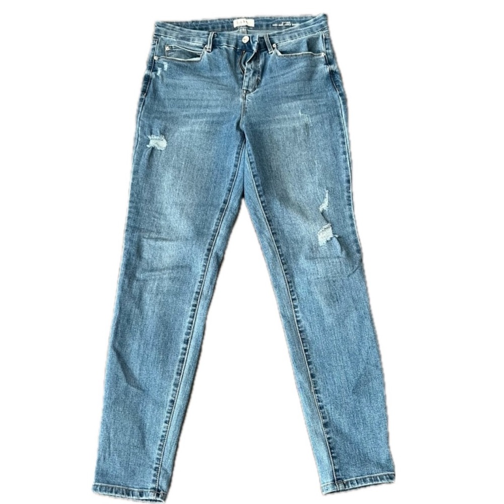 Nicole Miller New York Light Wash Distressed Skinny Jeans